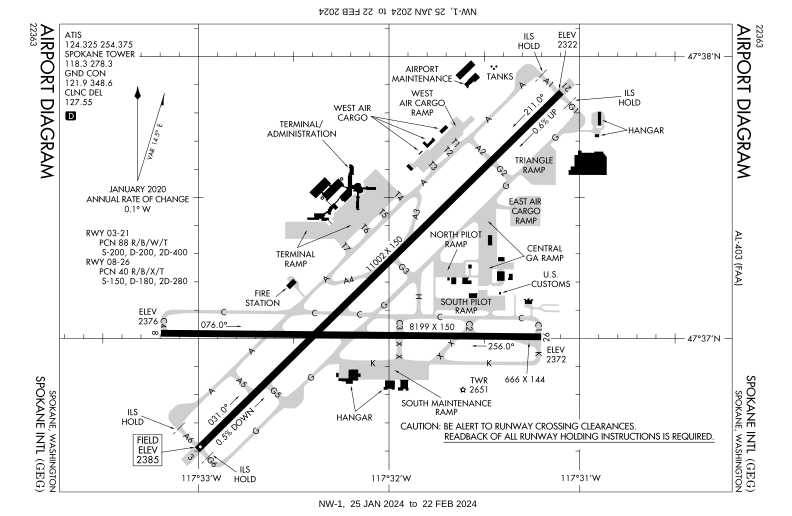 KGEG Airport Diagram