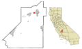 Kings County California Incorporated and Unincorporated areas Armona Highlighted