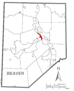 Map of Bridgewater, Beaver County, Pennsylvania Highlighted.png