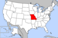 Map of USA highlighting Missouri