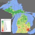 Michigan population map