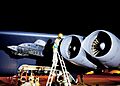 Photo of two engines during maintenance work at a Boeing B-52