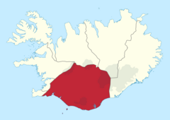 Pre-2008 map of Suðurland in Iceland.svg