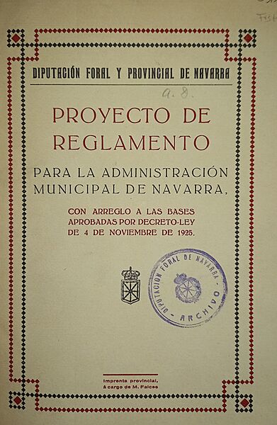 Proyecto Reglamento administración municipal Navarra