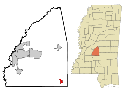 Rankin County Mississippi Incorporated and Unincorporated areas Puckett Highlighted.svg