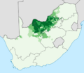 South Africa 2011 Tswana speakers proportion map