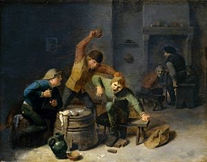 Archivo:Adriaen Brouwer - Peasants Brawling over Cards