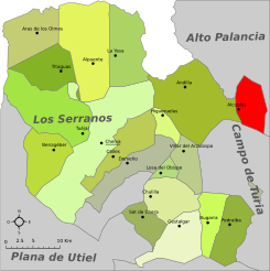 Localización en la comarca de Los Serranos