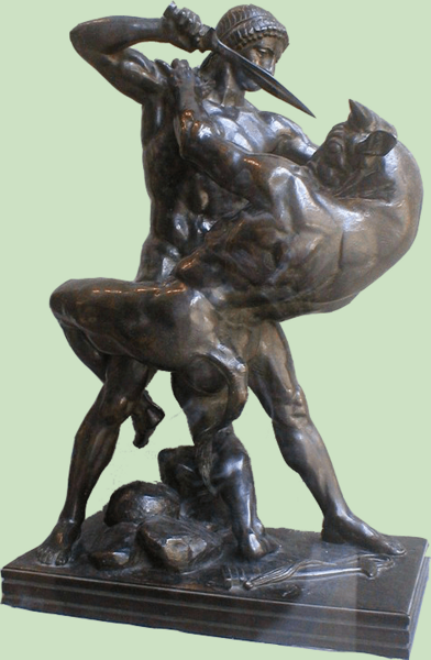 Barye - Thésée Minotaure-green