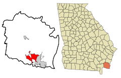 Camden County Georgia Incorporated and Unincorporated areas Kingsland Highlighted.svg