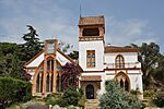 Canet de Mar. Sanctuary of Mare de Déu de la Misericòrdia (Virgin of Mercy). Hotel - restaurant. Josep Puig i Cadafalch architect (1914) (14741210429).jpg