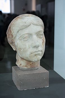 Archivo:Carmona-Necrópolis Romana-Cabeza de la estatua de Serviliae.-20110916