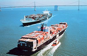 Archivo:Container ships President Truman (IMO 8616283) and President Kennedy (IMO 8616295) at San Francisco