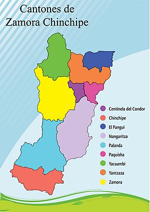 Archivo:División política de la provincia de Zamora Chinchipe.