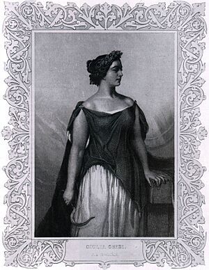 Archivo:Engraved portrait of opera singer Giulia Grisi, dressed to perform "Norma" (1844)
