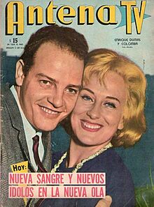 Enrique Dumas y Colomba - Antena TV, 1964.jpg