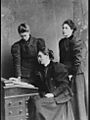 Esther Roper (Seated), Edith Palliser (Left), Mrs. Blaxter (Right)