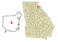 Franklin County Georgia Incorporated and Unincorporated areas Carnesville Highlighted