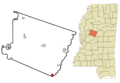 Holmes County Mississippi Incorporated and Unincorporated areas Pickens Highlighted