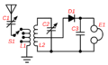 Inductively coupled crystal radio circuit