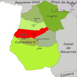Localización en la comarca del Valle de Ayora