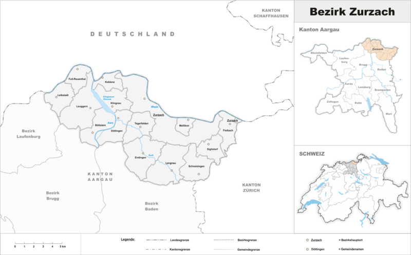Karte Bezirk Zurzach 2022