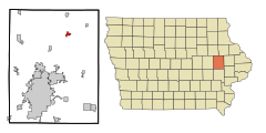 Linn County Iowa Incorporated and Unincorporated areas Central City Highlighted.svg