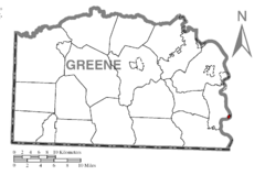 Map of Greensboro, Greene County, Pennsylvania Highlighted.png