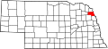 Map of Nebraska highlighting Thurston County