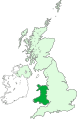 Map of Wales within the United Kingdom