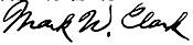 Mark Wayne Clark signature on Korean Armistice Agreement in 1953.jpg