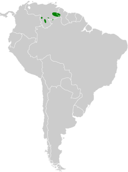 Distribución geográfica del subepalo del Roraima.