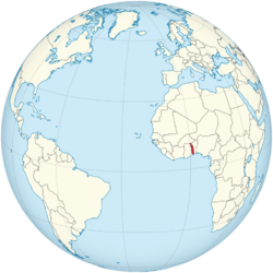 Togo on the globe (Cape Verde centered).svg