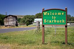 2009-05-30, Starbuck, Washington, welcome sign.jpg