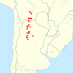 Distribución de Akodon caenosus en Argentina y Bolivia.