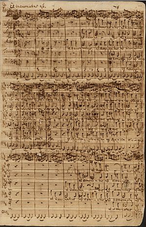 Autógrafo de Bach del Et incarnatus est, c. 1749, 13º movimiento de su Misa en si menor.