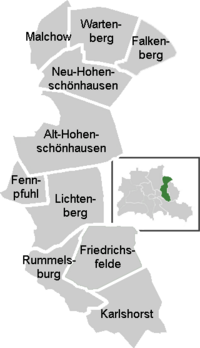 Mapa del distrito de Lichtenberg