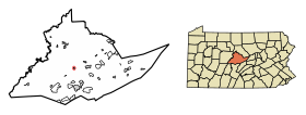 Centre County Pennsylvania Incorporated and Unincorporated areas Unionville Highlighted.svg