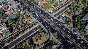 Archivo:Cruce de Calzada de Tlalpan y Circuito Interior Río Churubusco desde un dron 10