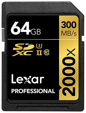 Archivo:Lexar® Professional 2000x 64GB SDXC™ UHS-II card