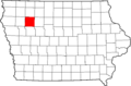 Map of Iowa highlighting Buena Vista County