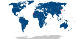 Archivo:Map of the member states of Interpol, 2023