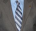 Necktie with grey suit