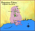 Plaquemine culture map HRoe 2010