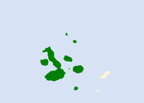 Distribución geográfica del mosquero de Galápagos.