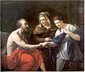 Sara presentando a la sierva egipcia Agar a su marido Abraham (Real Academia Catalana de Bellas Artes de San Jorge)