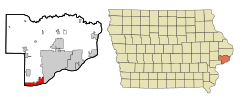 Scott County Iowa Incorporated and Unincorporated areas Buffalo Highlighted.svg