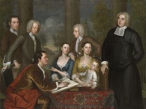 Archivo:The Bermuda Group Dean Berkeley and his Entourage by John Smibert