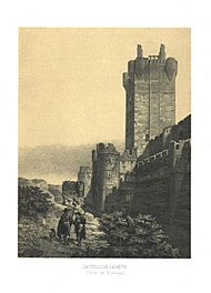Archivo:Torre del homenaje del Castillo de la Mota (1861) - Parcerisa, F. J.