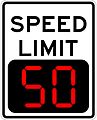 Variable speed limit digital speed limit sign